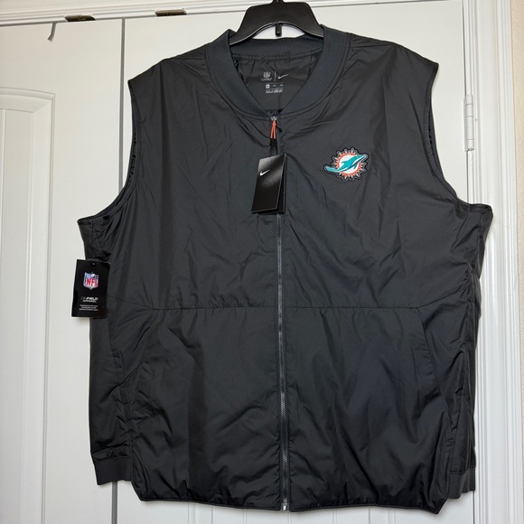 Nike Other - Nike Miami Dolphins On Feild Sideline Full Zip Vest Gray New Size 3XL